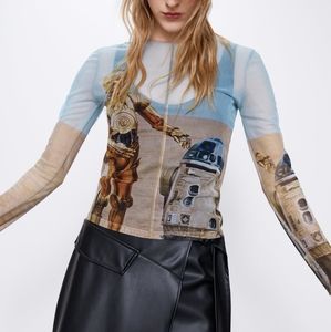 ZARA Star Wars Shirt C3PO R2-D2